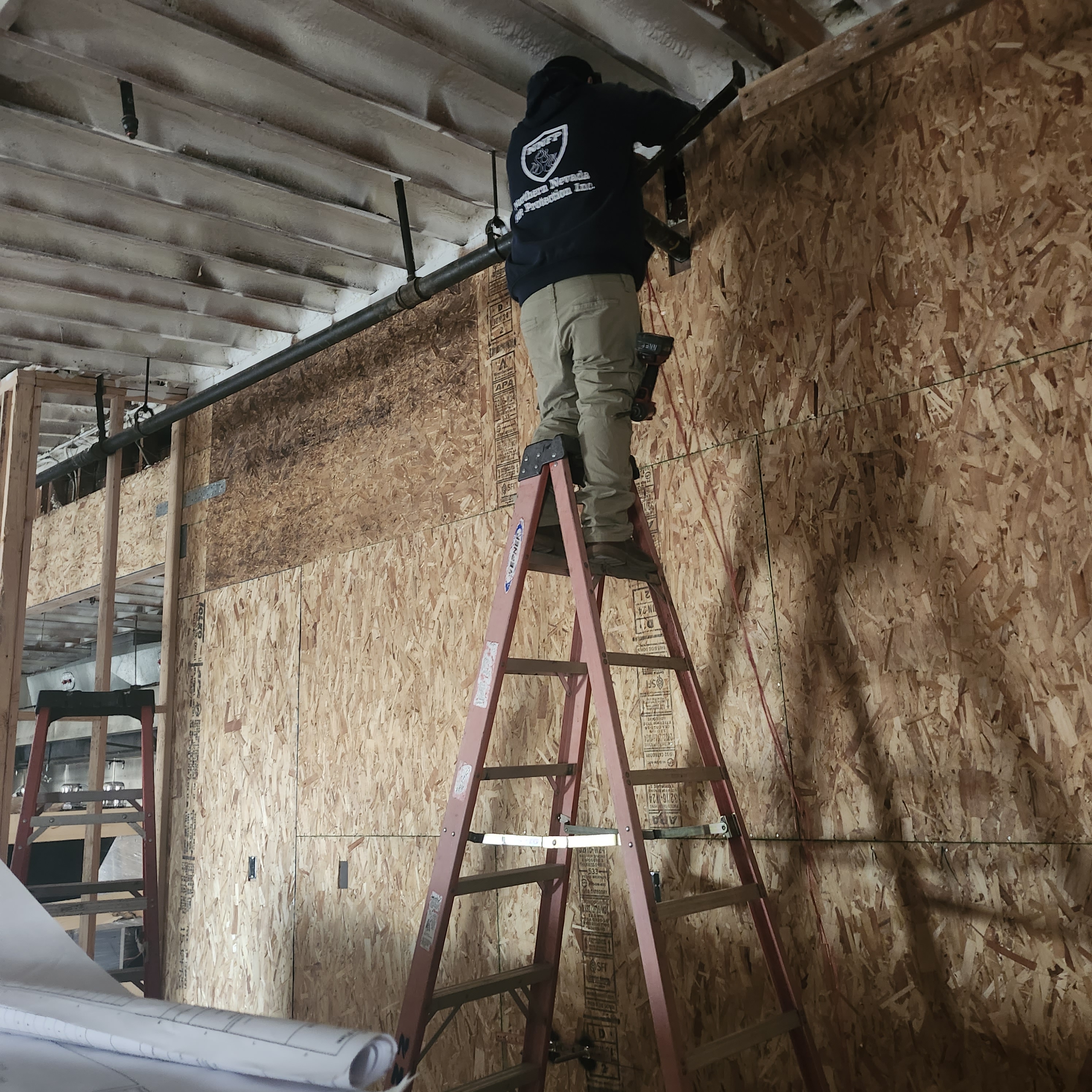 Repair on a ladder
